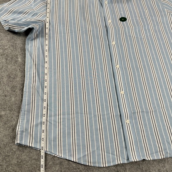 LL Bean Mens Chambray Striped Short SleeveButton Down Shirt Traditional Fit XL - Picture 6 of 8